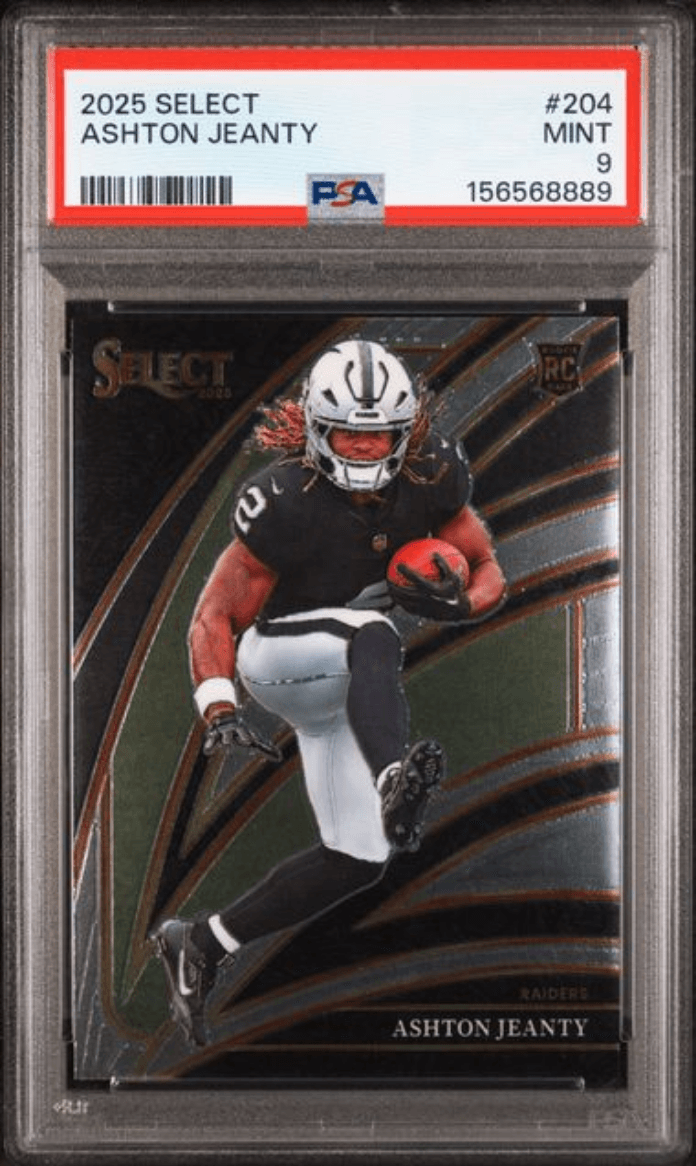 Graded 2025 Panini Select Ashton Jeanty #204 Rookie RC Football Card PSA 9 Mint