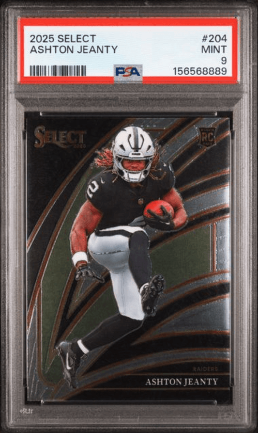 Graded 2025 Panini Select Ashton Jeanty #204 Rookie RC Football Card PSA 9 Mint