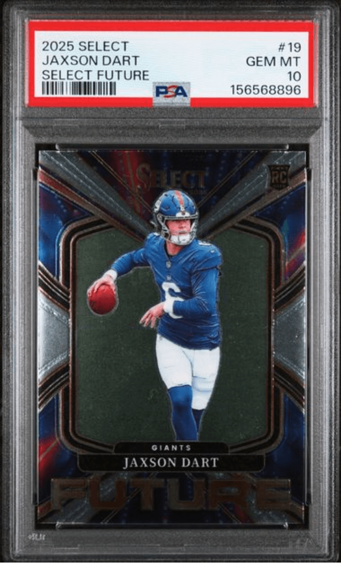 Graded 2025 Panini Select Jaxson Dart #19 Select Future Rookie RC Football Card PSA 10 Gem Mint