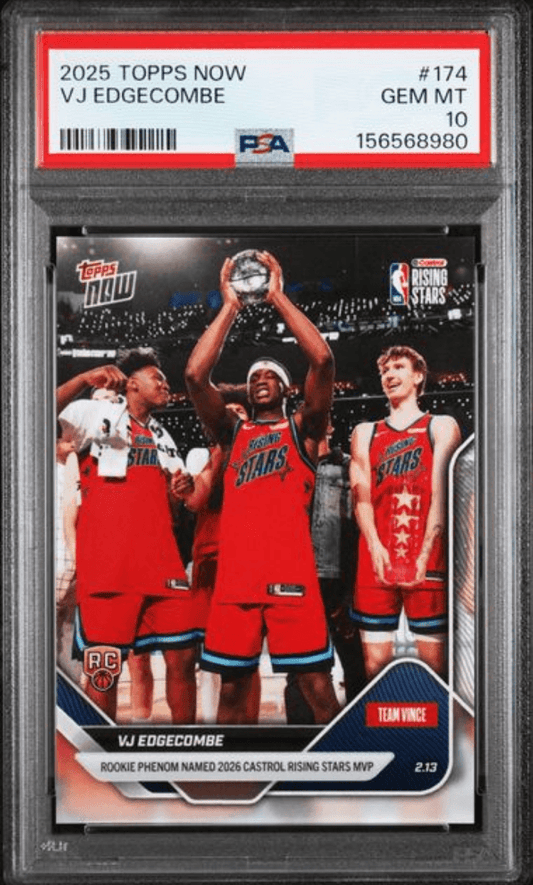 Graded 2025 Topps Now VJ Edgecombe #174 Rookie RC Basketball Card PSA 10 Gem Mint