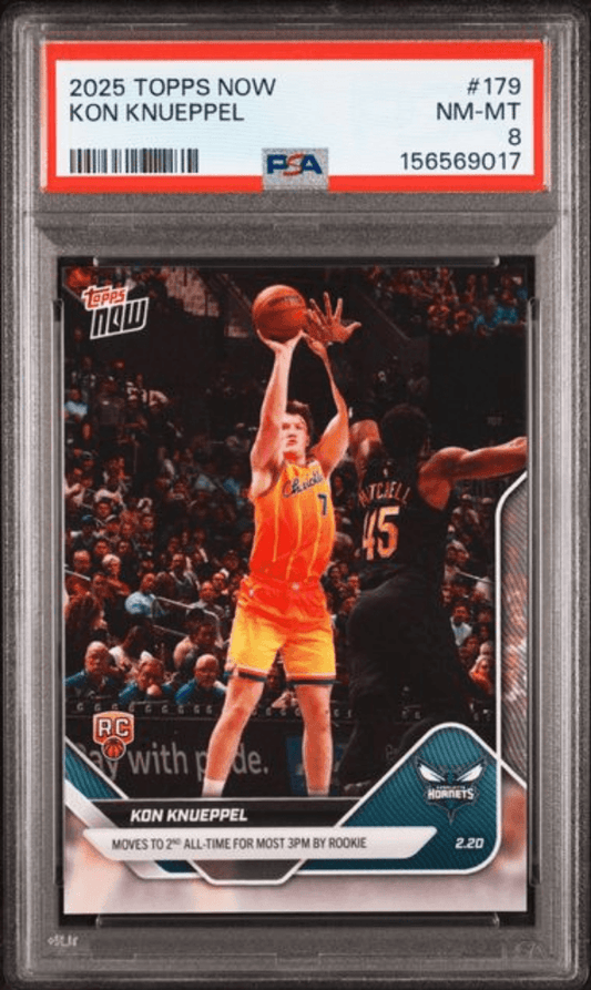Graded 2025 Topps Now Kon Knueppel #179 Rookie RC Basketball Card PSA 8 Near Mint