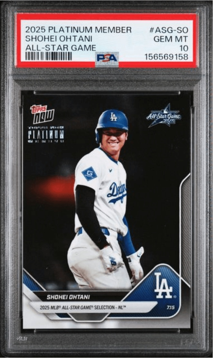 Graded 2025 Topps Now Platinum Member Shohei Ohtani #ASGSO All Star Game Baseball Card PSA 10 Gem Mint
