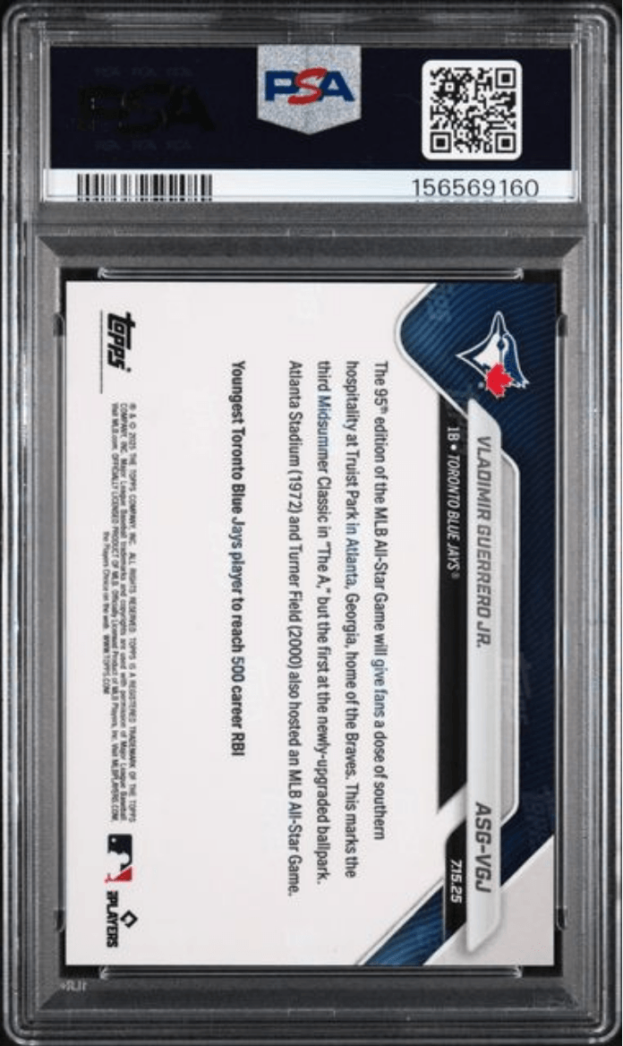Graded 2025 Topps Now Platinum Member Vlad Guerrero Jr #ASGVGJ All Star Game Baseball Card PSA 10 Gem Mint