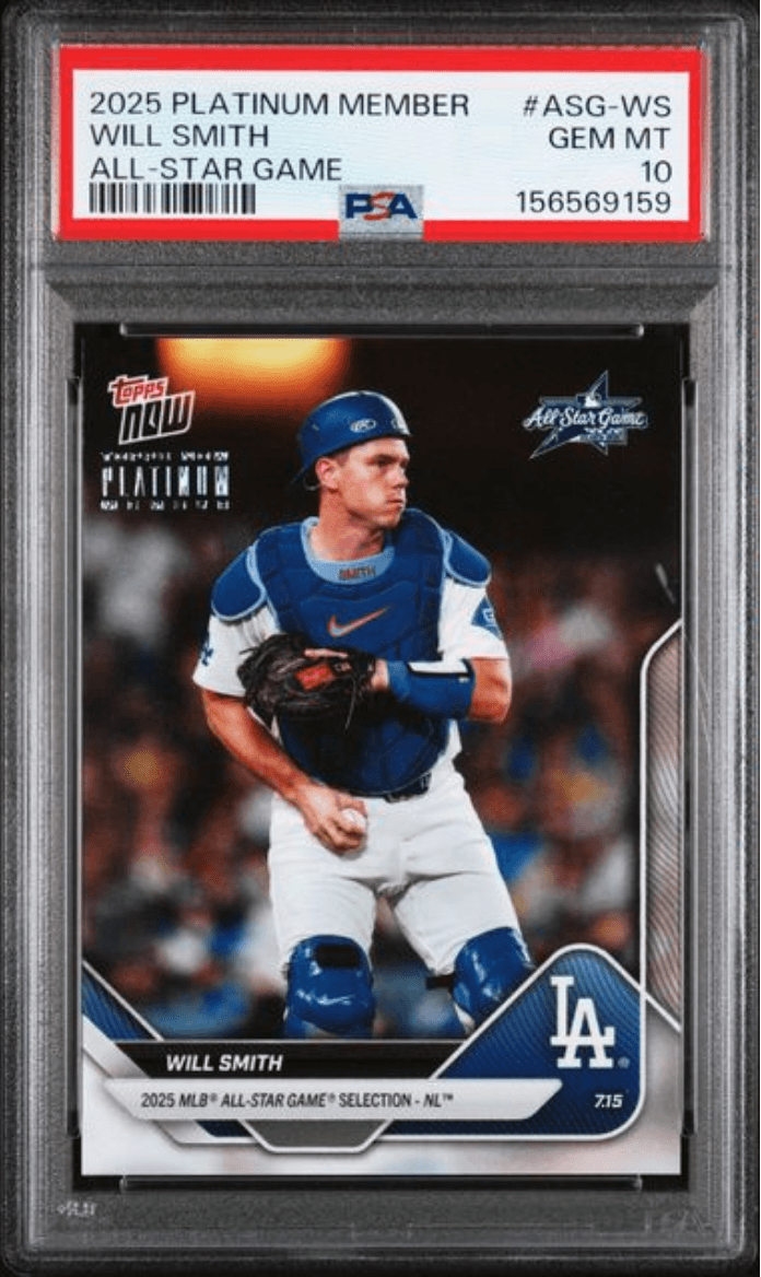 Graded 2025 Topps Now Platinum Member Will Smith #ASGWS All Star Game Baseball Card PSA 10 Gem Mint