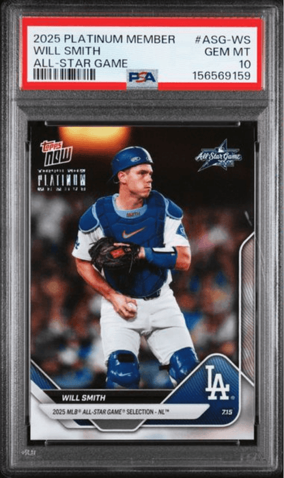Graded 2025 Topps Now Platinum Member Will Smith #ASGWS All Star Game Baseball Card PSA 10 Gem Mint