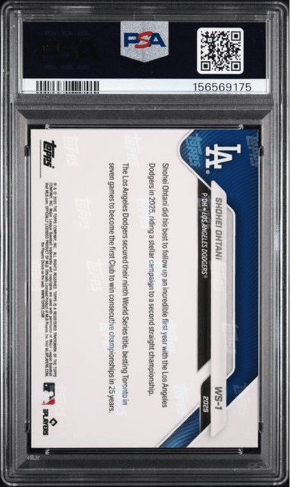 Graded 2025 Topps Now Platinum Member Shohei Ohtani #WS1 World Series Champions Baseball Card PSA 10 Gem Mint