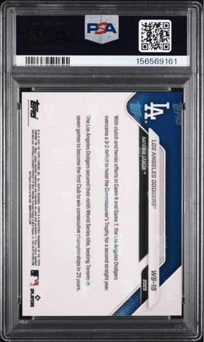Graded 2025 Topps Now Platinum Member Team Celebration #WS15 World Series Champions Baseball Card PSA 10 Gem Mint