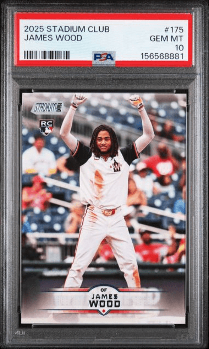 Graded 2025 Topps Stadium Club James Wood #175 Rookie RC Baseball Card PSA 10 Gem Mint