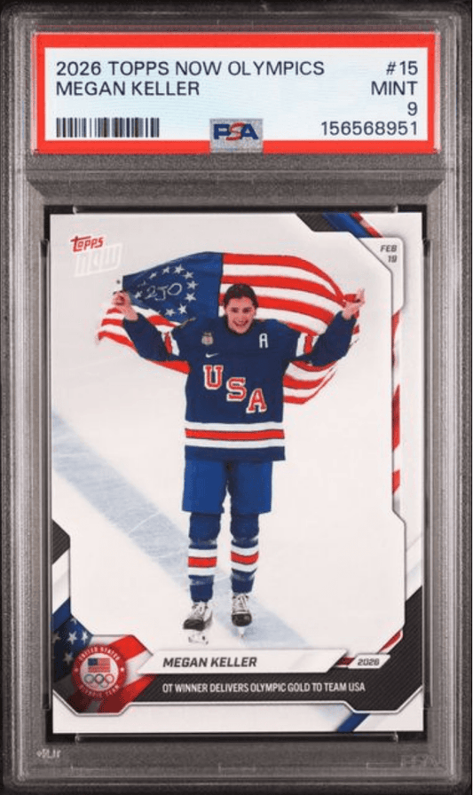 Graded 2026 Topps Now Olympics Megan Keller #15 Hockey Card PSA 9 Mint