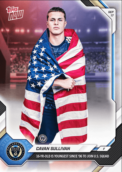 2026 Topps Now Cavan Sullivan #TNCS 16 Year Old is Youngest Since '06 to Join US Squad Soccer Card