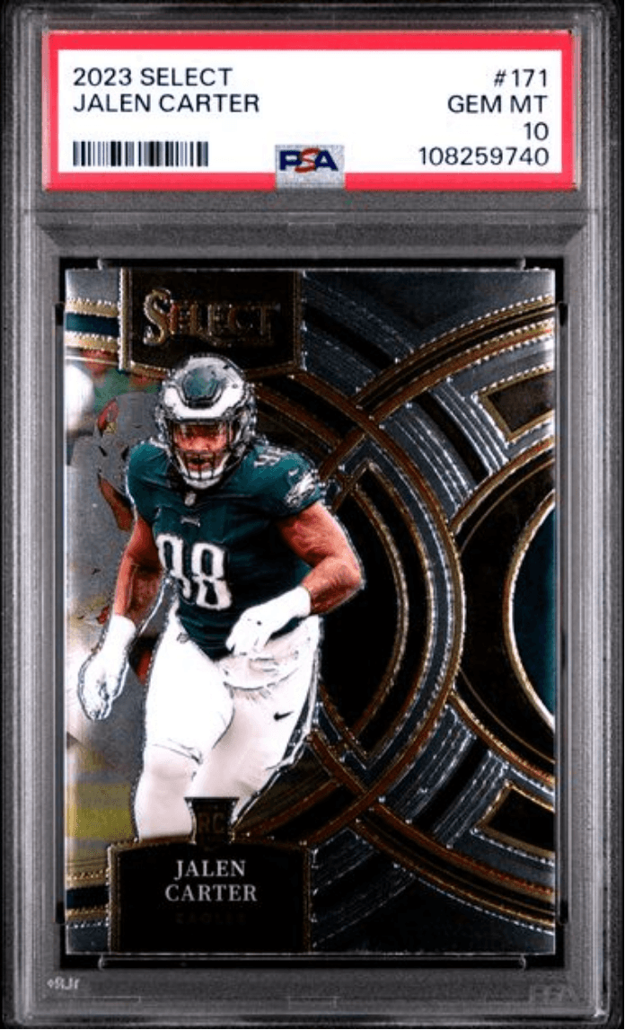 Graded 2023 Panini Select Jalen Carter #171d Rookie RC Football Card PSA 10 Gem Mint