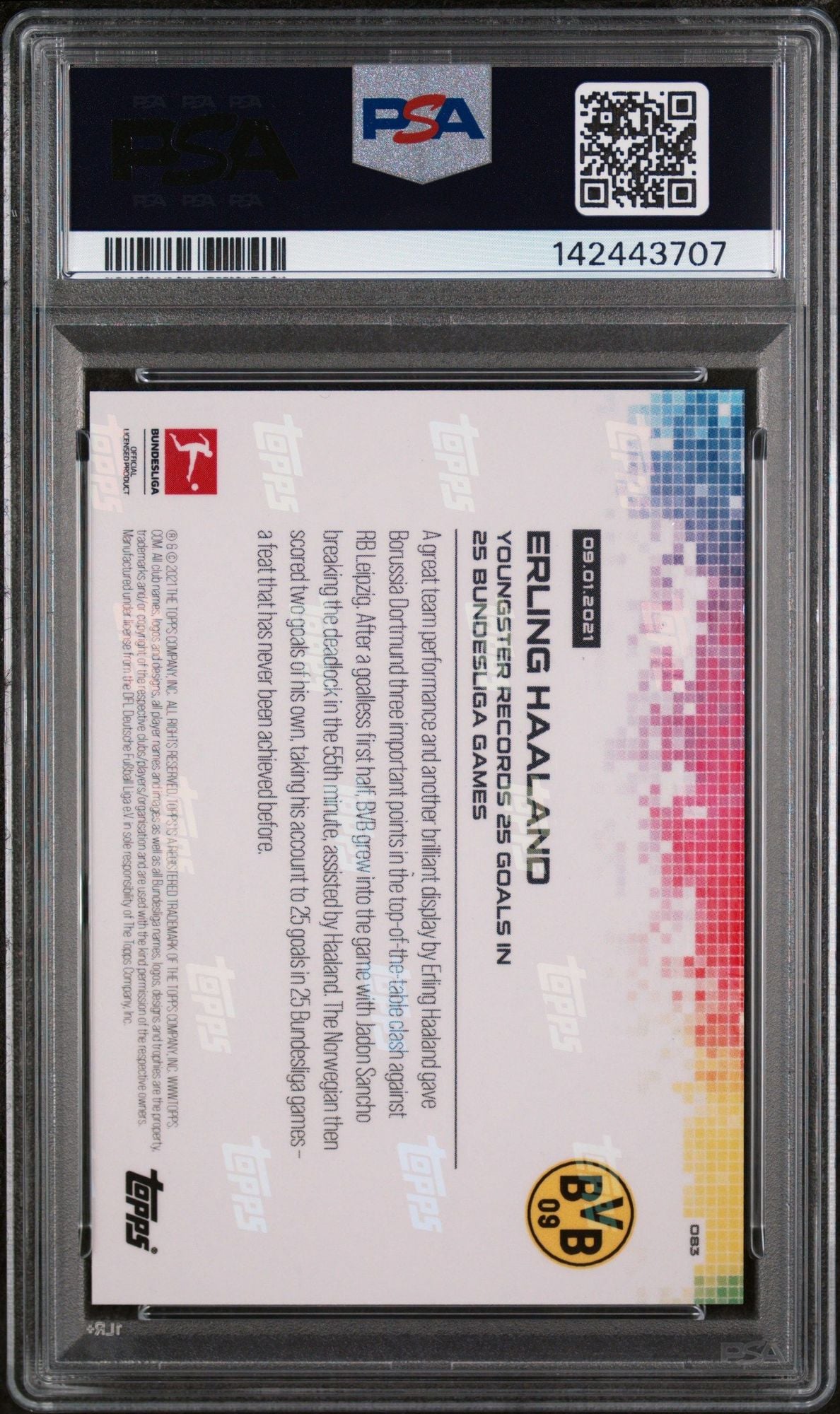 Graded 2020 Topps Now Bundesliga Erling Haaland #83 25 Goals in 25 Games Soccer Card PSA 10 Gem Mint