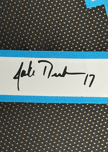 Framed Facsimile Autographed Jake Delhomme 35x39 Carolina Black Reprint Laser Auto Football Jersey