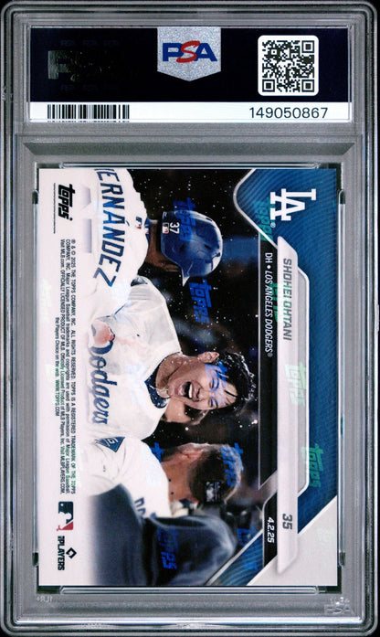Graded 2025 Topps Now Shohei Ohtani #35 Bobblehead Night Walkoff HR Baseball Card PSA 10 Gem Mint