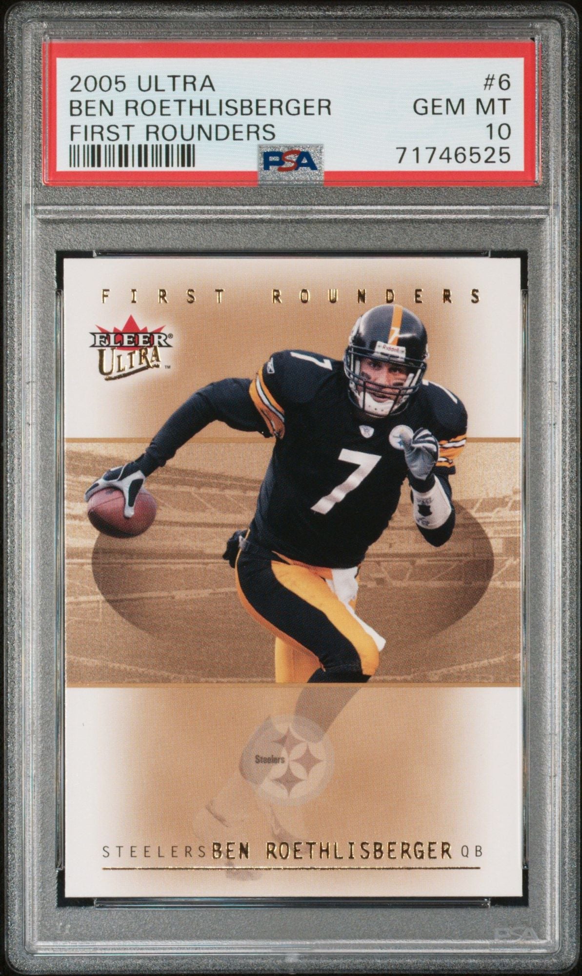 Graded 2004 Fleer Ultra Ben Roethlisberger #6 First Rounders Rookie RC Football Card PSA 10 Gem Mint