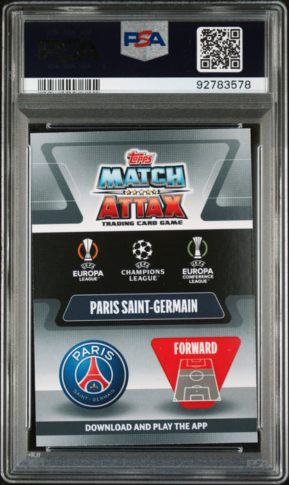 Graded 2021 Topps Match Attax UEFA Kylian Mbappe #LEAT Limited Edition Exclusives Soccer Card PSA 10 Gem Mint