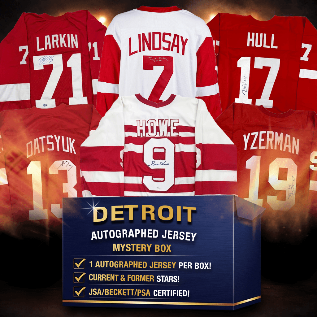 Autographed/Signed Detroit Hockey Jersey Mystery Box with PSA JSA or Beckett COA