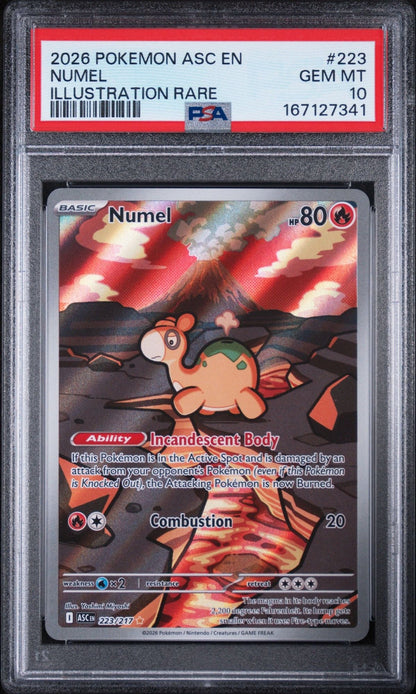 Graded 2026 Pokemon Ascended Heroes EN numel #223 Illustration Rare Trading Card Game PSA 10 Gem Mint