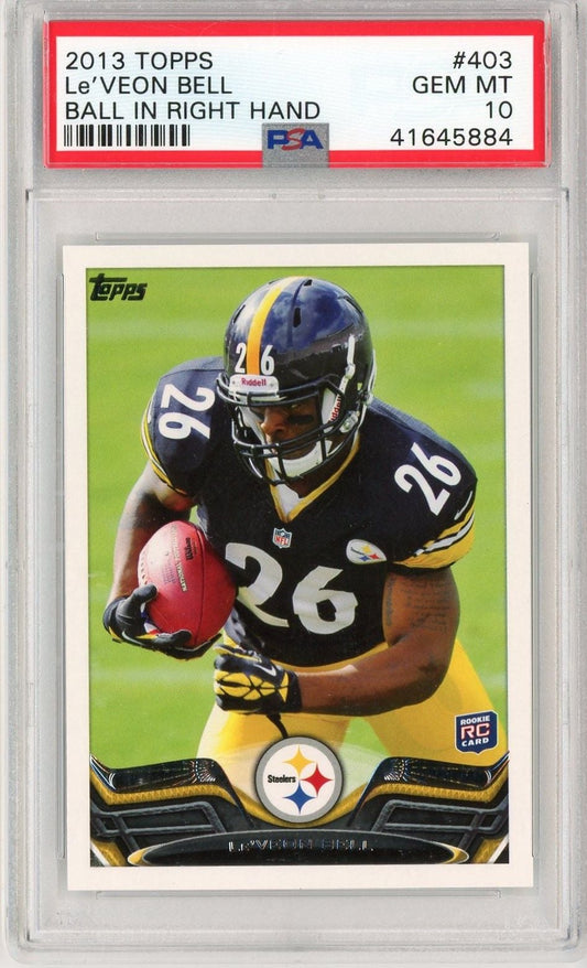 Graded 2013 Topps Le'Veon Bell #403 Ball in Right Hand Rookie RC Football Card PSA 10 Gem Mint