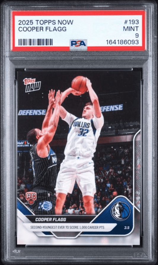 Graded 2025 Topps Now Cooper Flagg #193 Rookie RC Basketball Card PSA 9 Mint