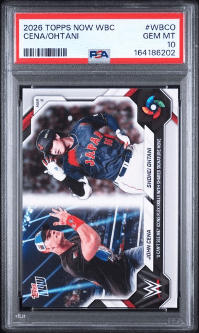 Graded 2026 Topps Now WBC John Cena/Shohei Ohtani #WBCO Baseball Card PSA 10 Gem Mint