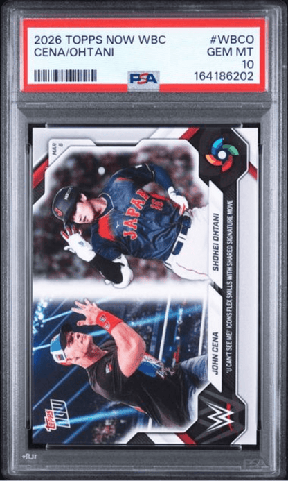 Graded 2026 Topps Now WBC John Cena/Shohei Ohtani #WBCO Baseball Card PSA 10 Gem Mint