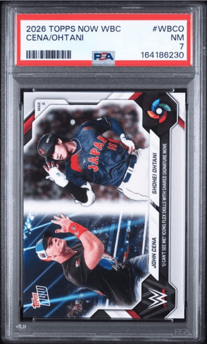 Graded 2026 Topps Now WBC John Cena/Shohei Ohtani #WBCO Baseball Card PSA 7 Near Mint