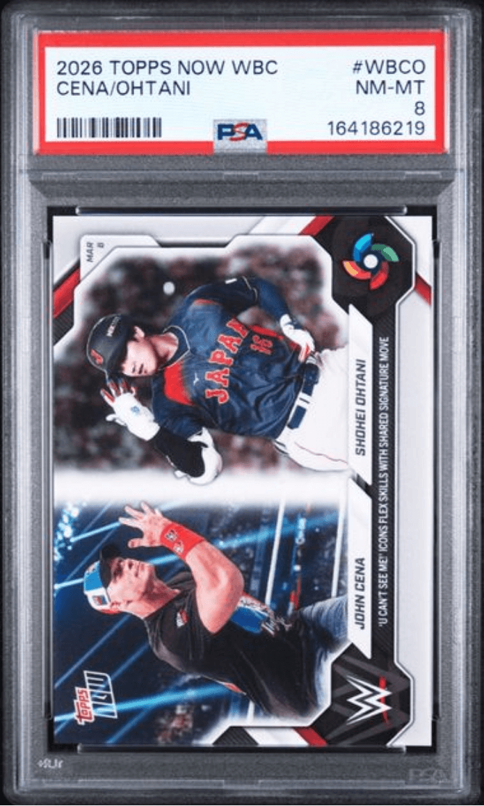 Graded 2026 Topps Now WBC John Cena/Shohei Ohtani #WBCO Baseball Card PSA 8 Near Mint