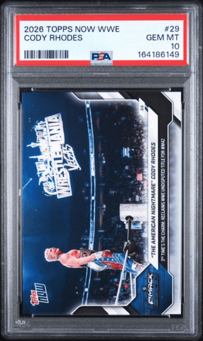 Graded 2026 Topps Now WWE Cody Rhodes #29 Wrestling Card PSA 10 Gem Mint