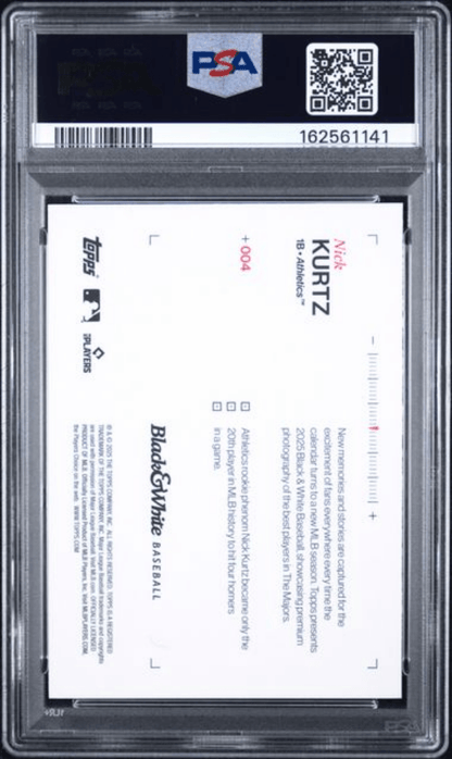 Graded 2025 Topps Black & White Nick Kurtz #4 Rookie RC Baseball Card PSA 10 Gem Mint