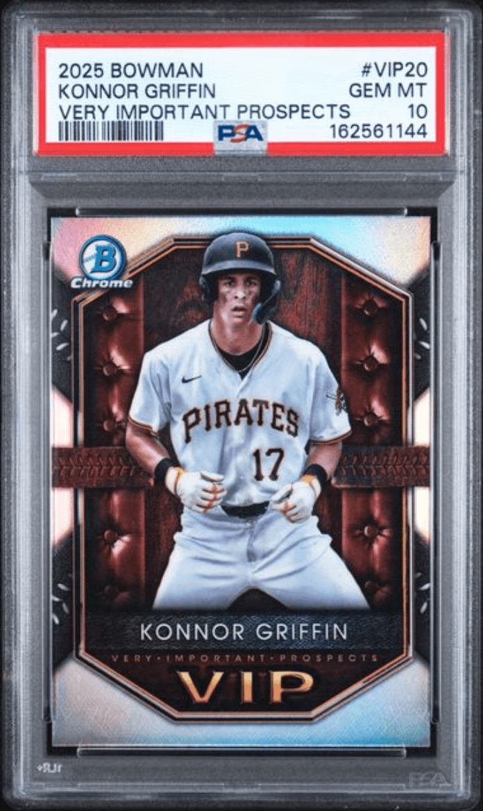 Graded 2025 Topps Bowman Konnor Griffin #VIP20 Very Important Prospects Rookie RC Baseball Card PSA 10 Gem Mint