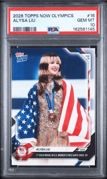 Graded 2026 Topps Now Olympics Alysa Liu #16 Figure Skating Card PSA 10 Gem Mint