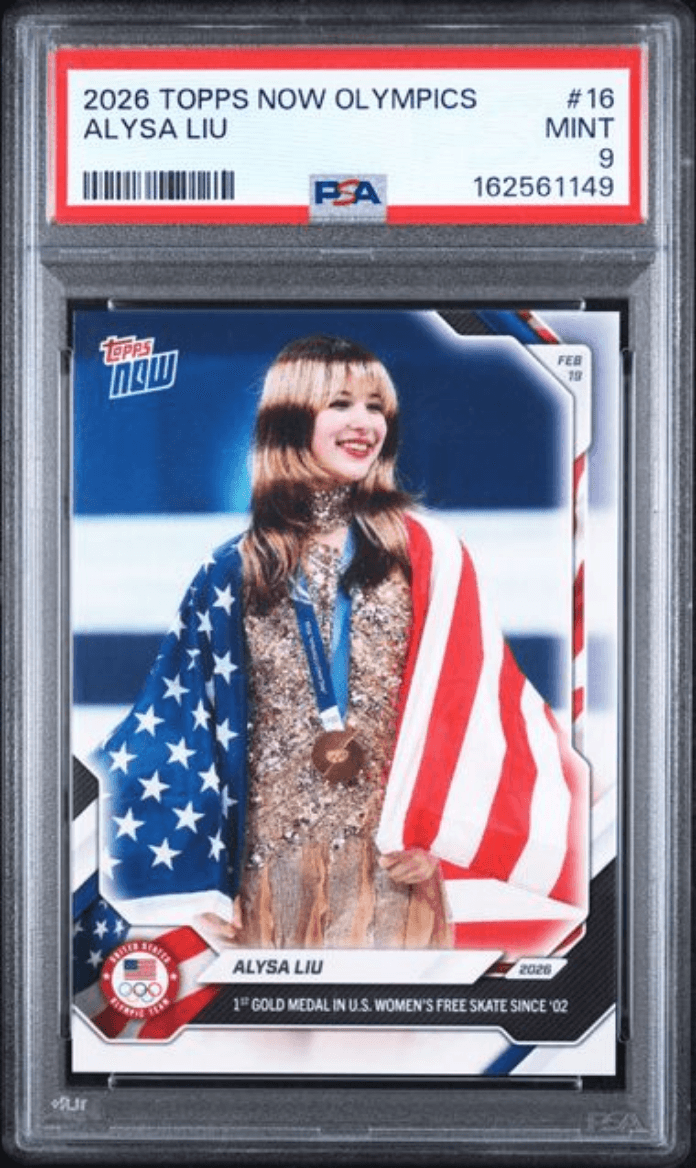 Graded 2026 Topps Now Olympics Alysa Liu #16 Figure Skating Card PSA 9 Mint