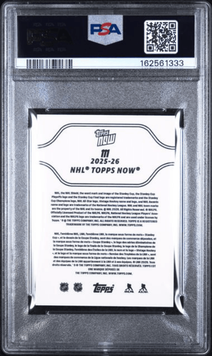 Graded 2025 Topps Now Matthew Schaefer #111 Rookie RC Hockey Card PSA 9 Mint