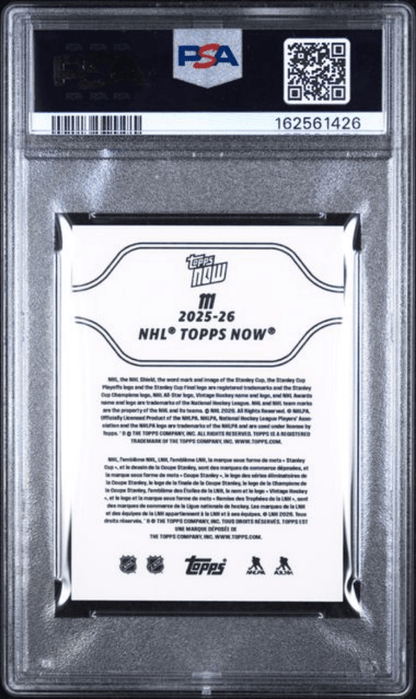 Graded 2025 Topps Now Matthew Schaefer #111 Rookie RC Hockey Card PSA 5 Excellent