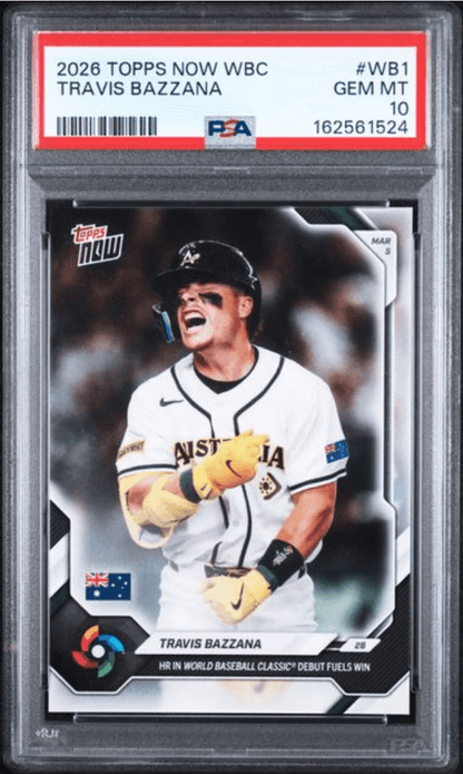 Graded 2026 Topps Now WBC Travis Bazzana #WB1 Baseball Card PSA 10 Gem Mint