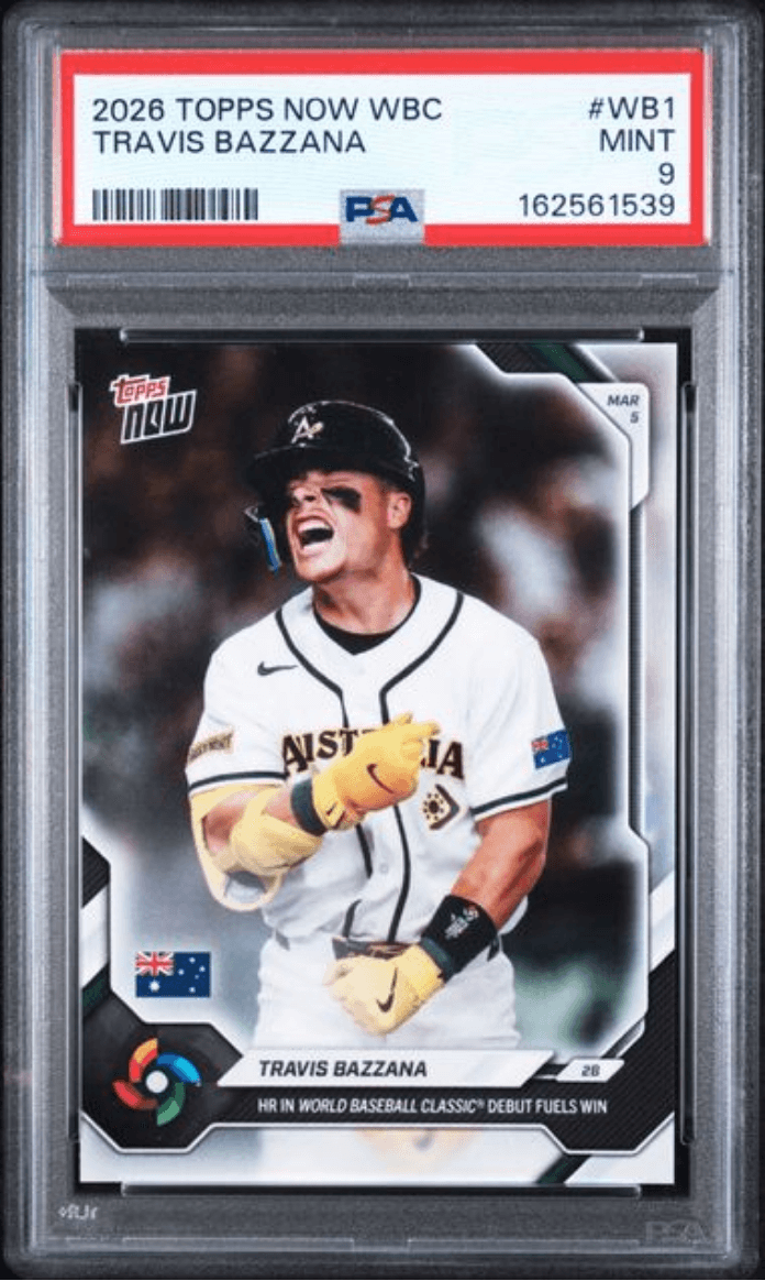 Graded 2026 Topps Now WBC Travis Bazzana #WB1 Baseball Card PSA 9 Mint