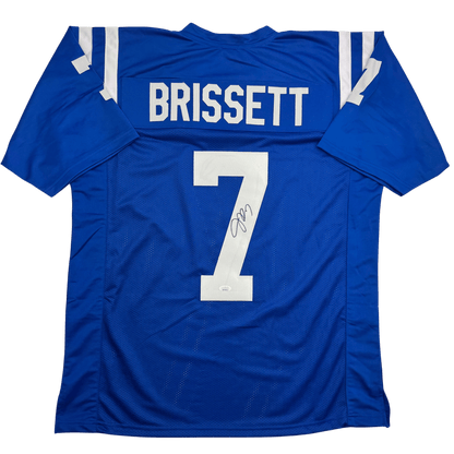 Autographed/Signed Jacoby Brissett Indianapolis Blue Football Jersey JSA COA