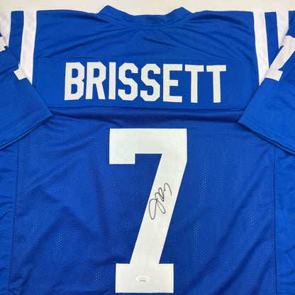 Autographed/Signed Jacoby Brissett Indianapolis Blue Football Jersey JSA COA