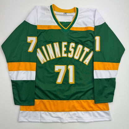 Autographed/Signed Nick Foligno Minnesota Green Hockey Jersey Beckett BAS COA