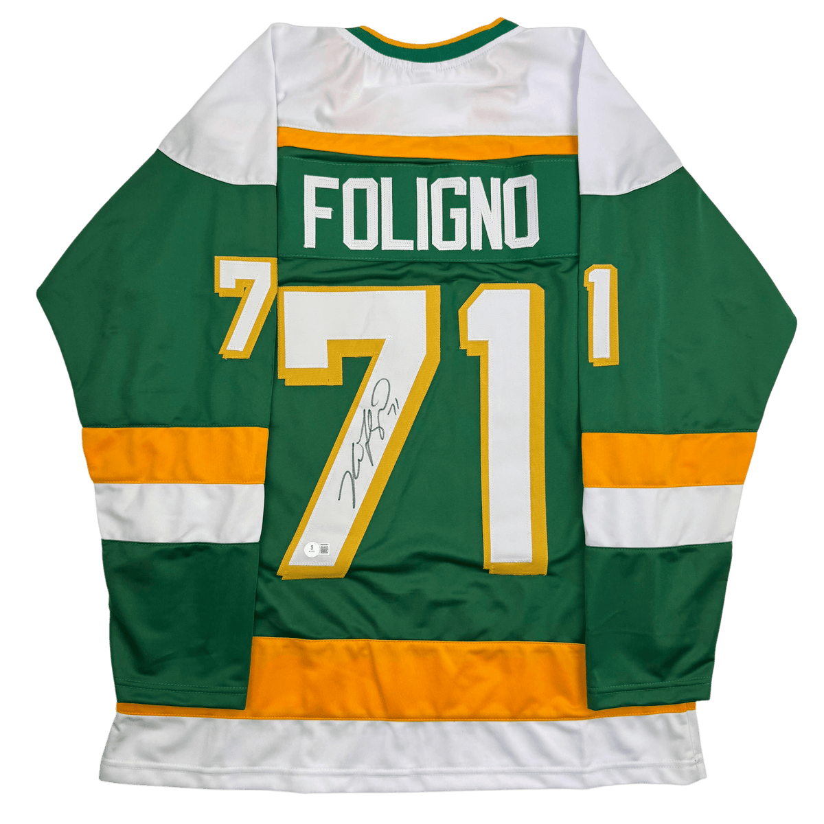Autographed/Signed Nick Foligno Minnesota Green Hockey Jersey Beckett BAS COA