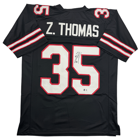 Autographed/Signed Zach Thomas Texas Tech Black College Football Jersey Beckett BAS COA