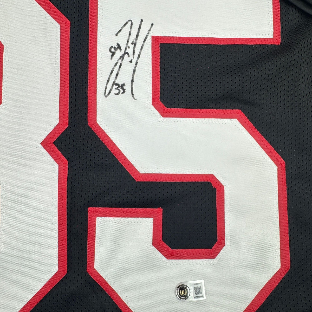 Autographed/Signed Zach Thomas Texas Tech Black College Football Jersey Beckett BAS COA