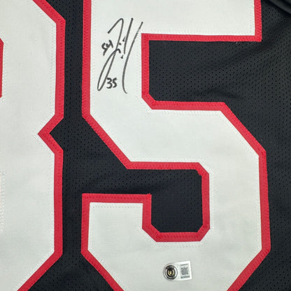 Autographed/Signed Zach Thomas Texas Tech Black College Football Jersey Beckett BAS COA