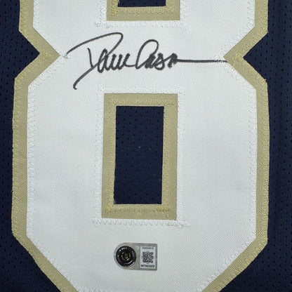 Autographed/Signed Dave Casper Notre Dame Blue College Football Jersey Beckett BAS COA