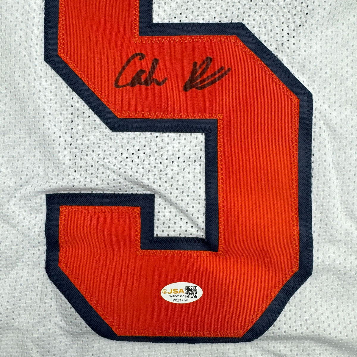 Autographed/Signed Calvin Russell Syracuse White College Football Jersey JSA COA