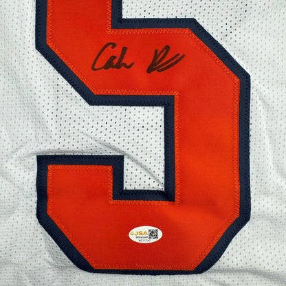 Autographed/Signed Calvin Russell Syracuse White College Football Jersey JSA COA