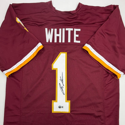 Autographed/Signed Rachaad White Washington Maroon Football Jersey Beckett BAS COA