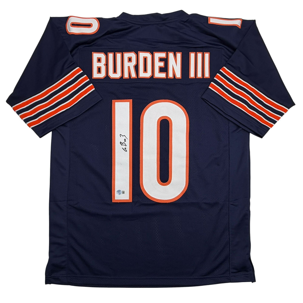 Autographed/Signed Luther Burden Chicago Blue Football Jersey Beckett BAS COA