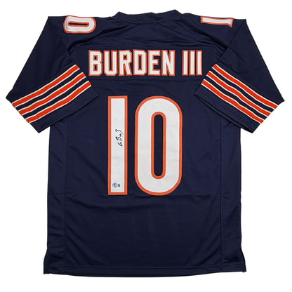 Autographed/Signed Luther Burden Chicago Blue Football Jersey Beckett BAS COA